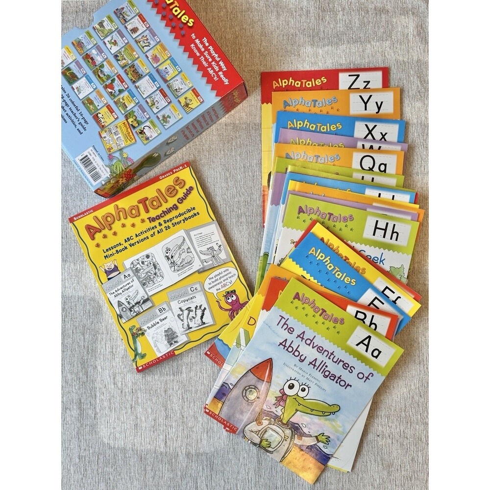 Scholastic AlphaTales ABC Alphabet Illustrated Box Set Ages 4-8 Picture Books